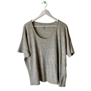 J. Crew Heathered Gray Linen Tee Size Medium